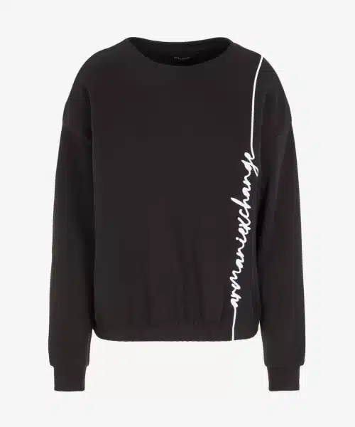 Armani Exchange French terry sweatshirt with italics logo