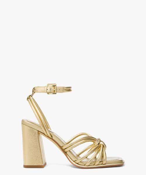 MICHAEL KORS Astra Metallic Leather Sandal