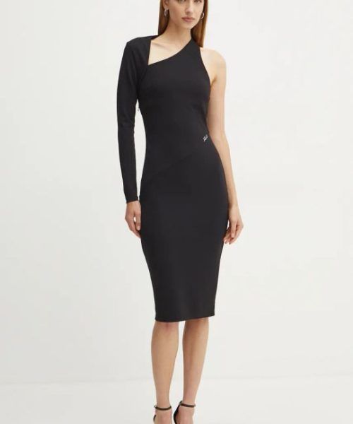 KARL LAGERFELD ASYMMETRIC JERSEY PARTY DRESS