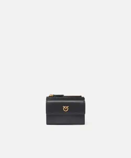 PINKO COMPACT WALLET VITELLO SETA