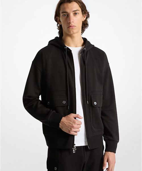 Michael Kors Cotton Blend Zip-Up Hoodie