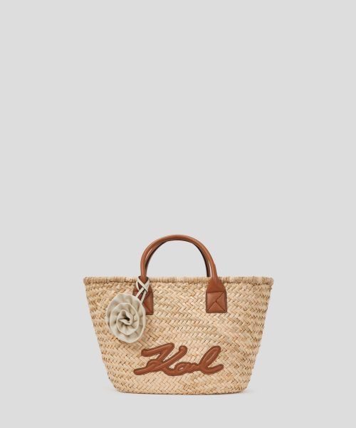 KARL LAGERFELD  K/SIGNATURE RAFFIA  MD BASKET