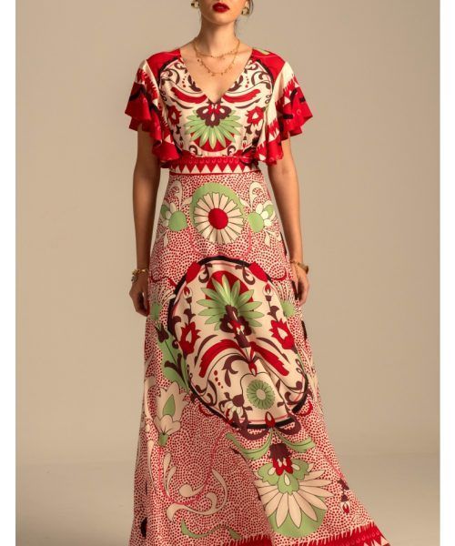 PEACE+CHAOS MANDALA LONG DRESS