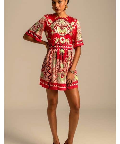 PEACE+CHAOS MANDALA SHORT DRESS