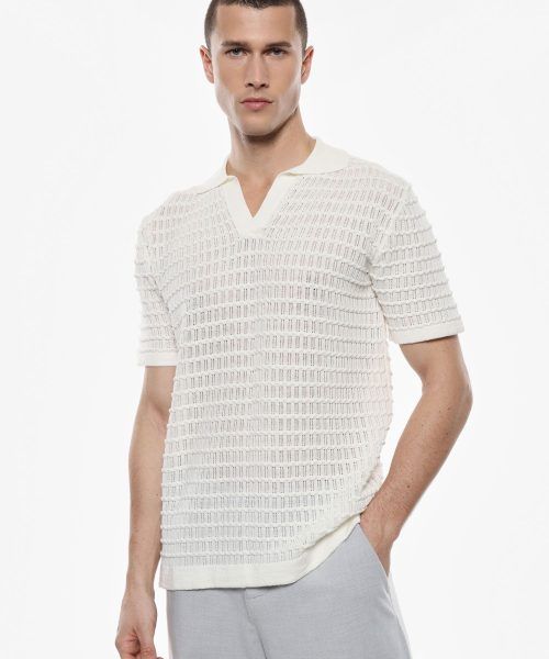 IMPERIAL Perforated short-sleeved polo shirt