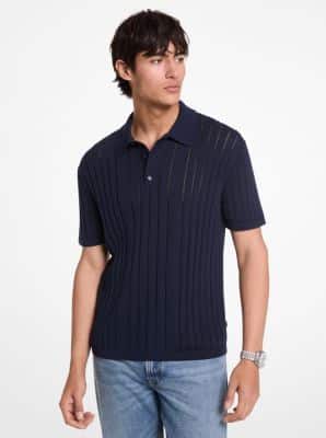 Michael Kors Pointelle Cotton Polo Shirt