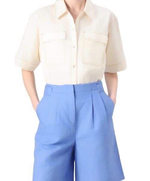KARL LAGERFELD  LINEN BLEND SHORTS