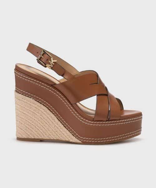 MICHAEL KORS Nora Leather Wedge Sandal