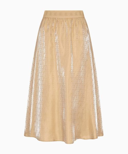 ARMANI EXCHANGE  Longuette skirt in shiny fabric