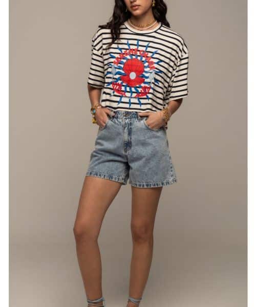 PEACE+CHAOS CROP T-SHIRT