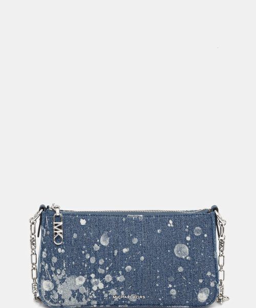 Empire Medium Splattered Denim Chain-Link Pochette