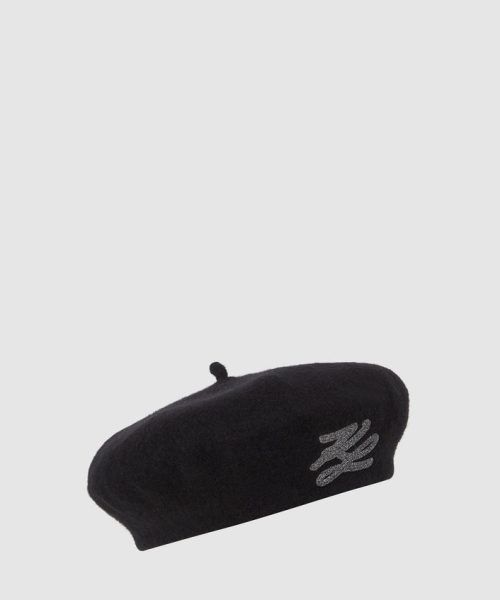 KARL LAGERFELD K/AUTOGRAPH WOOL BERET