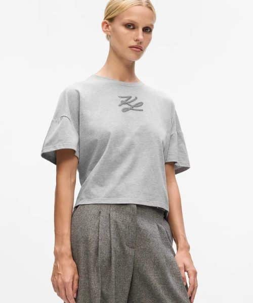 KARL LAGERFELD AUTOGRAPH SEQUINS BOXY T-SHIRT