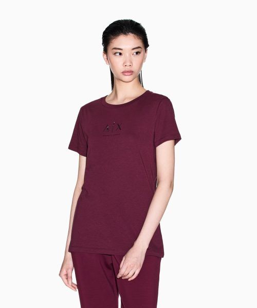 ARMANI EXCHANGE  Regular fit T-shirt with glitter logo