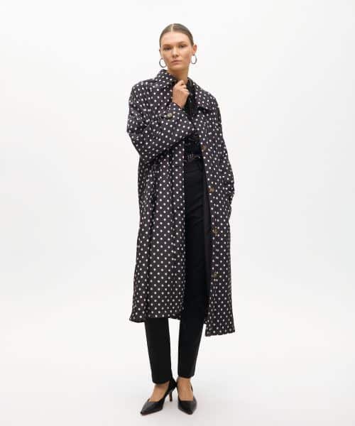 LOLA CASADEMUNT Long lightweight parka with polka dots