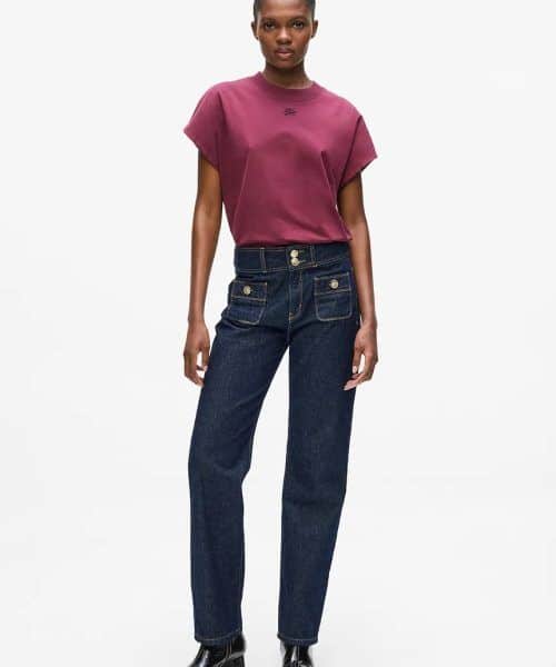 KARL LAGERFELD  RETRO STRAIGHT DENIM PANTS