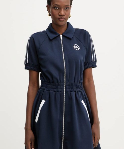 MICHAEL KORS Piqué Zip-Up Mini Dress