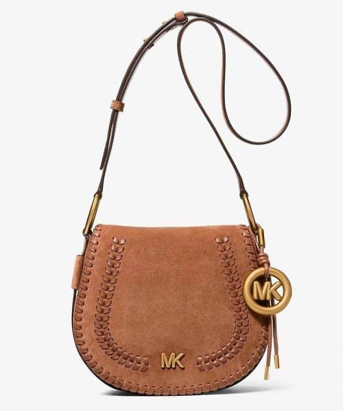 MICHAEL KORS Josie Medium Whipstitched Suede Saddle Bag