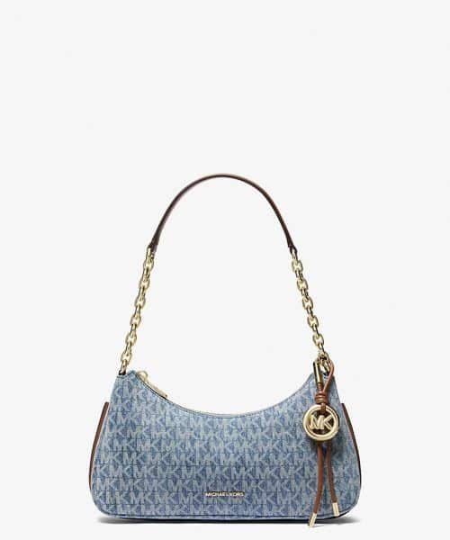 MICHAEL KORS Nolita medium-sized clutch with signature logo denim chain