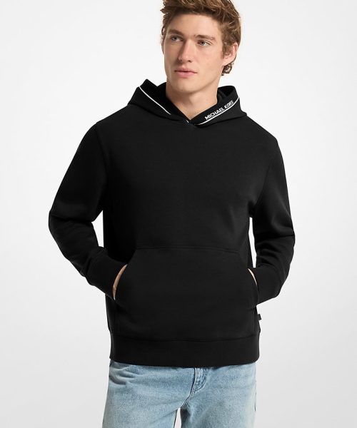 MICHAEL KORS Logo Trim Cotton Blend Hoodie