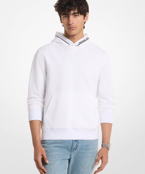 MICHAEL KORS Logo Trim Cotton Blend Hoodie