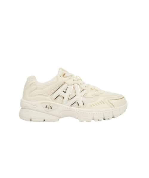 ARMANI EXCHANGE WHITE-GOLD SNEAKER