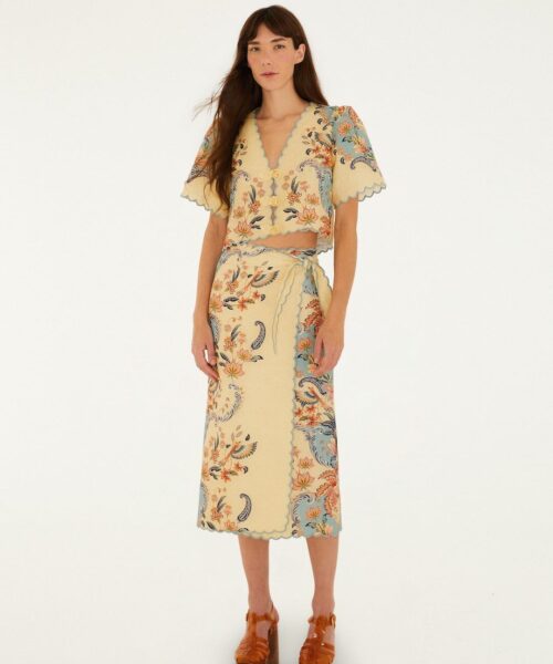 FARM RIO BOHO BEAUTY BUTTER SHORT SLEEVE TOP