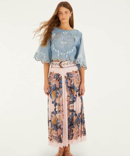 FARM RIO SEA GARDEN SCARF MAXI SKIRT