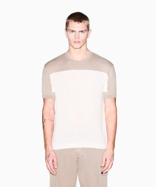 ARMANI EXCHANGE Linen and light cotton knit top