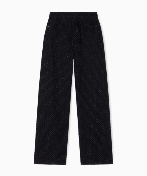 ARMANI EXCHANGE Τζιν Relaxed Fit σε Μαύρο Denim με Στρας