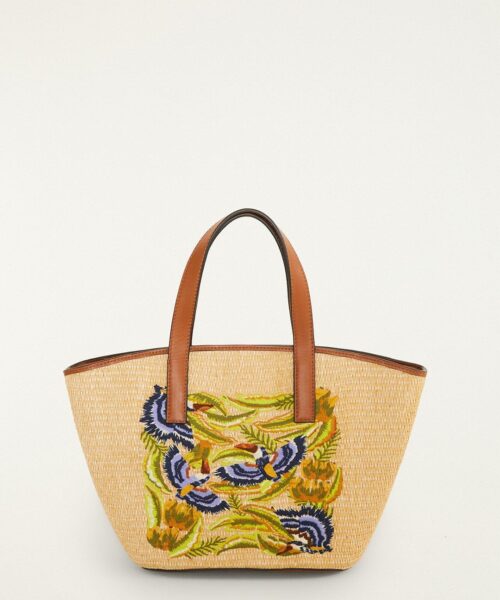 FARM RIO RAFFIA BASKET TOTE BAG SMALL