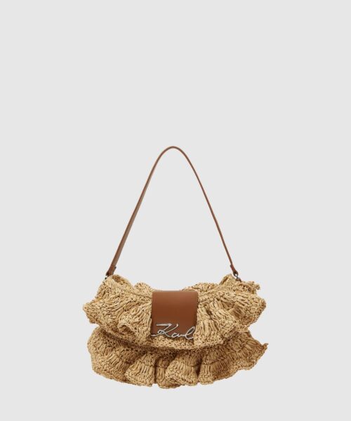 KARL LAGERFELD K/SIGNATURE FL SHB RAFFIA RUFF